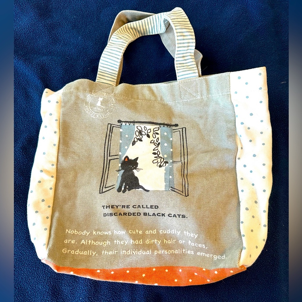 Shinzi Katoh Black Cat Canvas Bag
